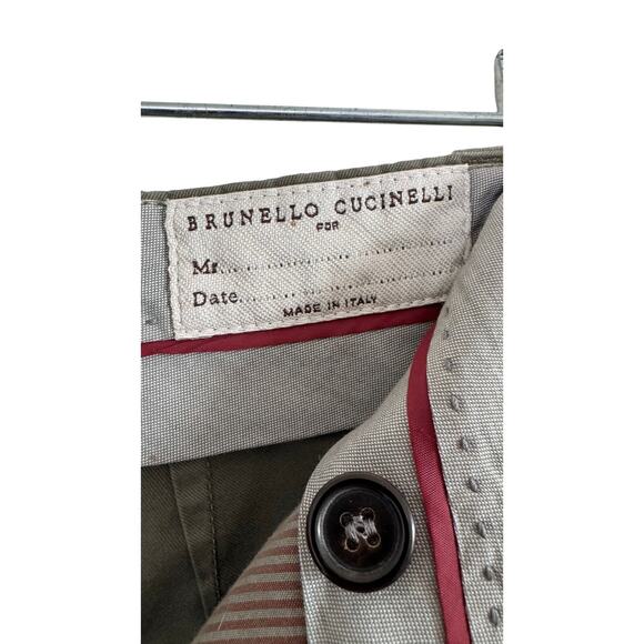 Brunello Cucinelli Men’s Cotton Cargo Pants Size 48 (32x30) Olive Green - Picture 7 of 12
